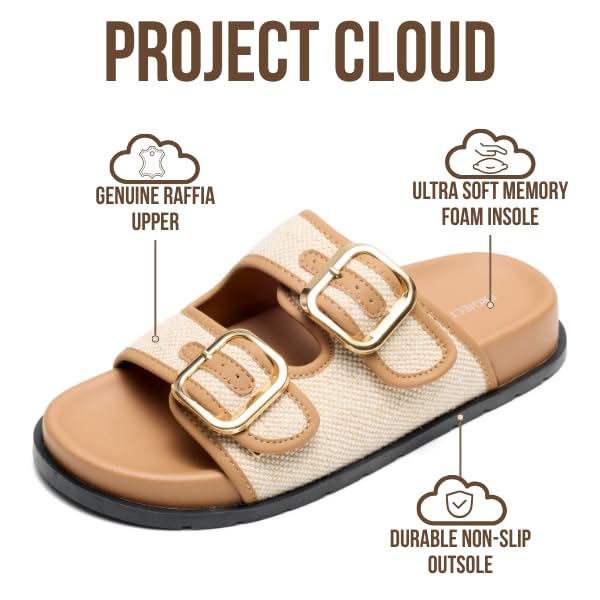 Project Cloud Women's | 100% Genuine Leather Slides | Plush and Soft Insole | Lightweight | Non-Slip - Sharl - Project Cloud - Sandals -Shop Project Cloud premium footwear Now!