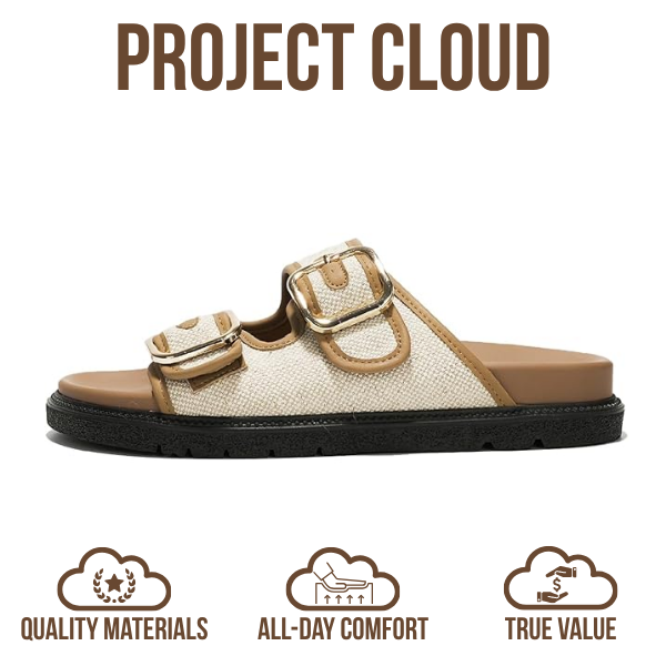 Project Cloud Women's | 100% Genuine Leather Slides | Memory Foam | Lightweight | Non-Slip - Sharl