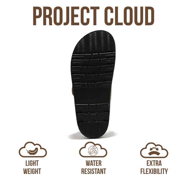 Project Cloud | "Sharl" 100% Genuine Leather Slides for Women | Memory Foam | Lightweight | Non-Slip