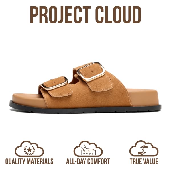Project Cloud Women's | 100% Genuine Leather Slides | Plush and Soft Insole | Lightweight | Non-Slip - Sharl - Project Cloud - Sandals -Shop Project Cloud premium footwear Now!