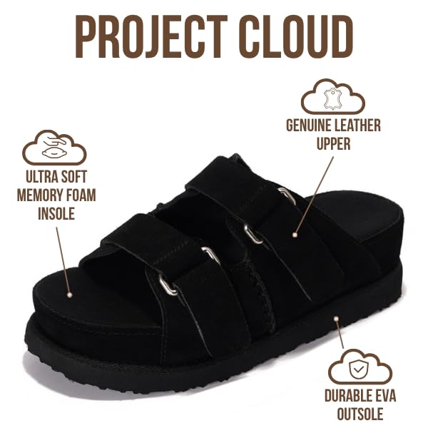 Project Cloud | "Silverstar" Women Platform Sandals | Memory Foam Insole | Lightweight | Non-Slip