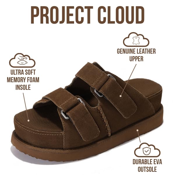 Project Cloud | "Silverstar" Women Platform Sandals | Memory Foam Insole | Lightweight | Non-Slip