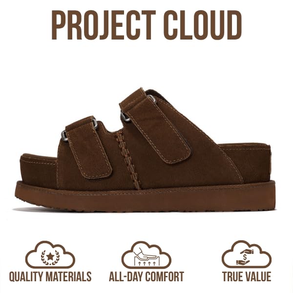 Project Cloud | "Silverstar" Women Platform Sandals | Memory Foam Insole | Lightweight | Non-Slip