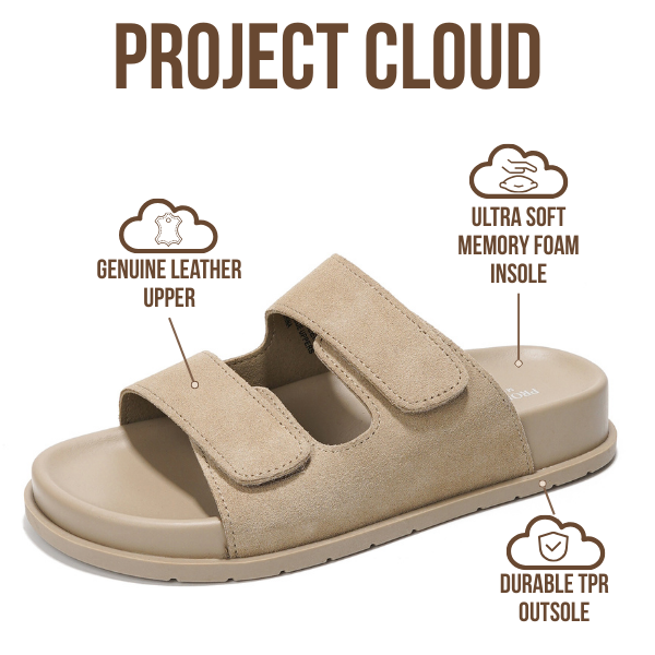 Project Cloud | "Sleek" Platform Sandals for Women - Memory Foam Technology | Lightweight | Non-Slip