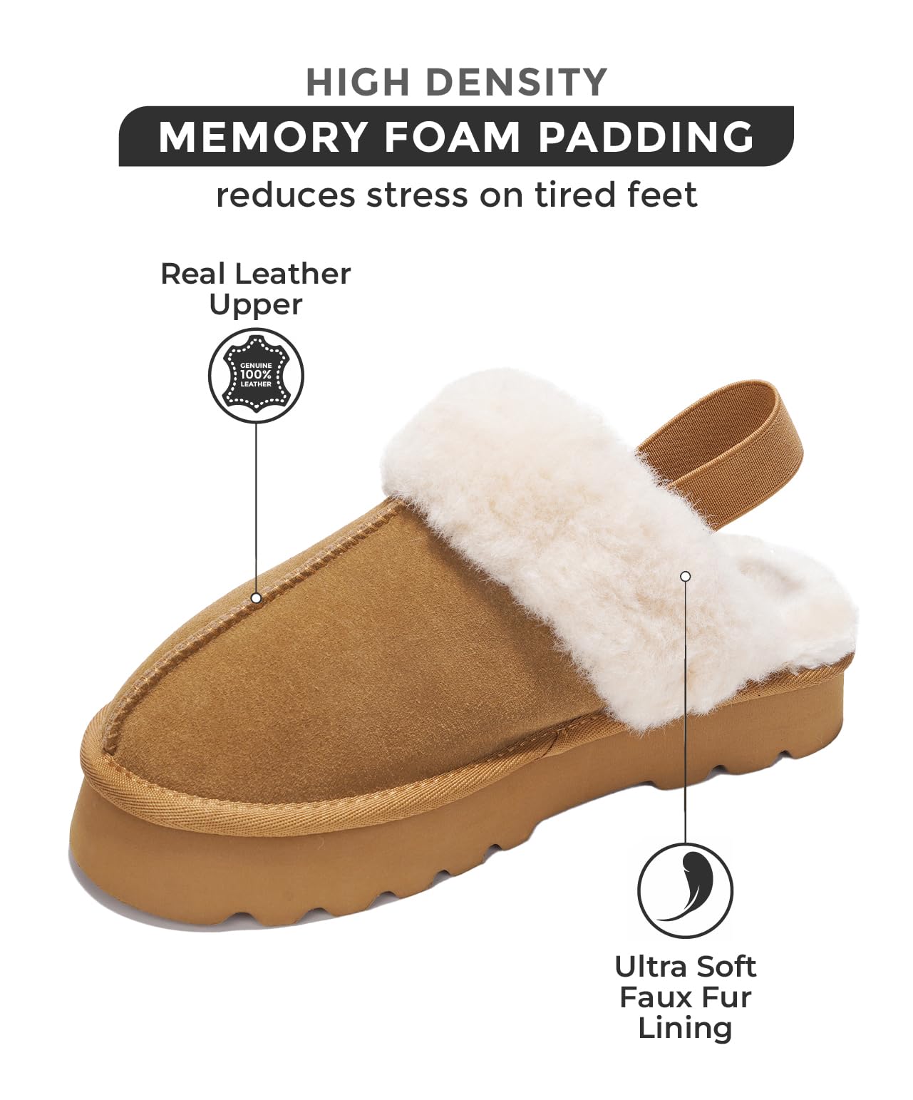 Pantuflas de ante de vaca SLINGY de Project Cloud: impermeables y cómodas 