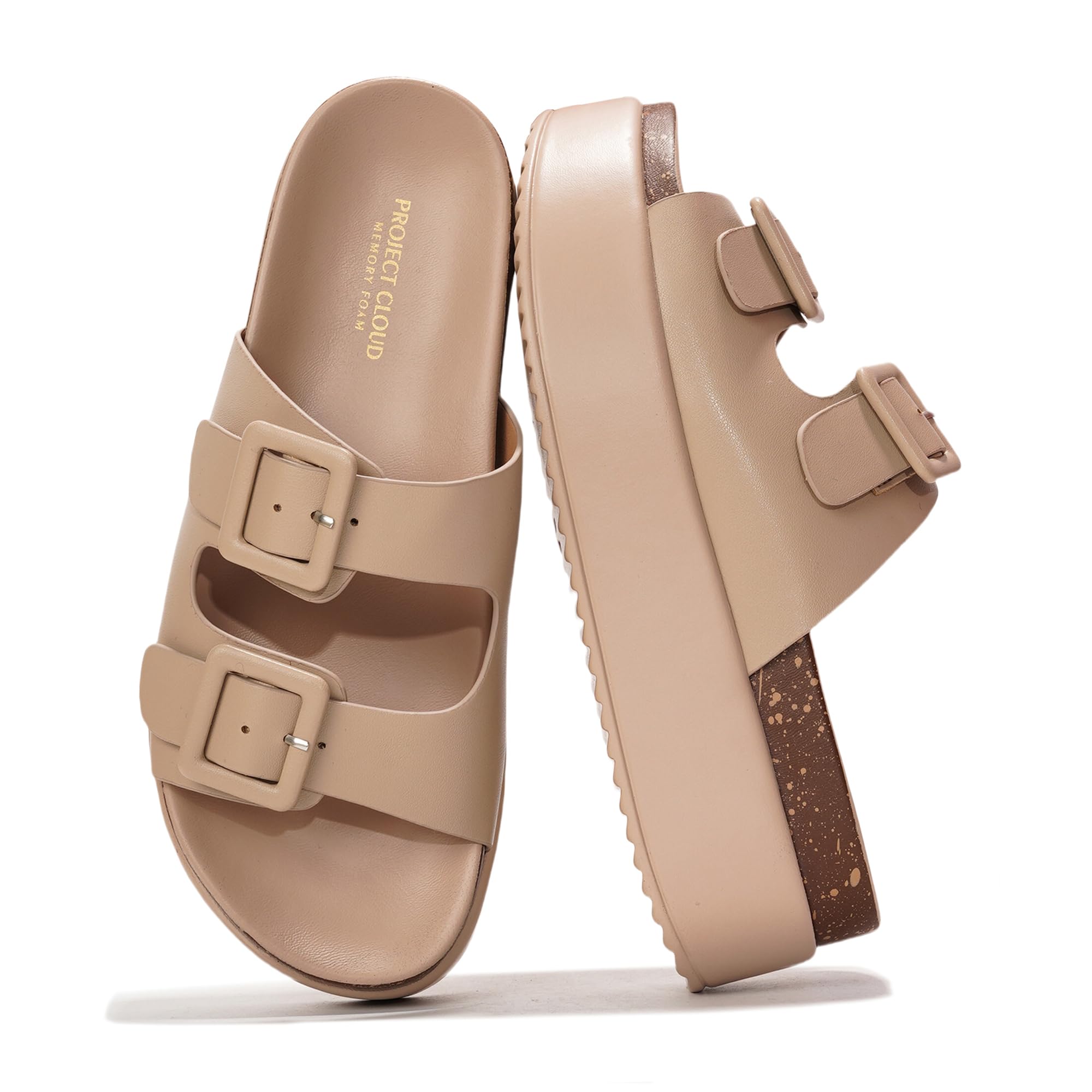 Softy Wedge Sandals | Vegan Leather | Memory Foam Comfort
