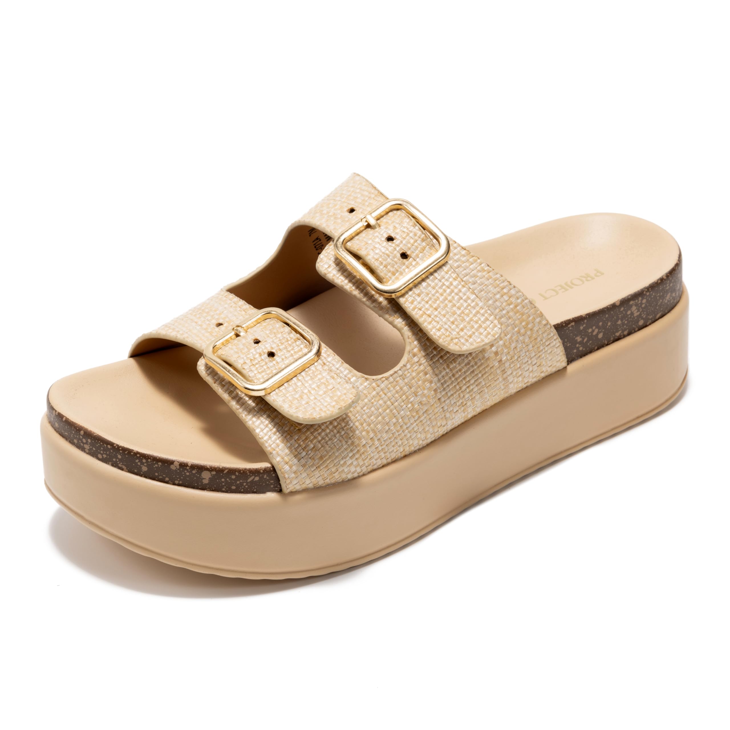 Project Cloud Women's | Wedge Platform Sandals | Vegan Leather Upper | Memory Foam | Non-Slip - Softy