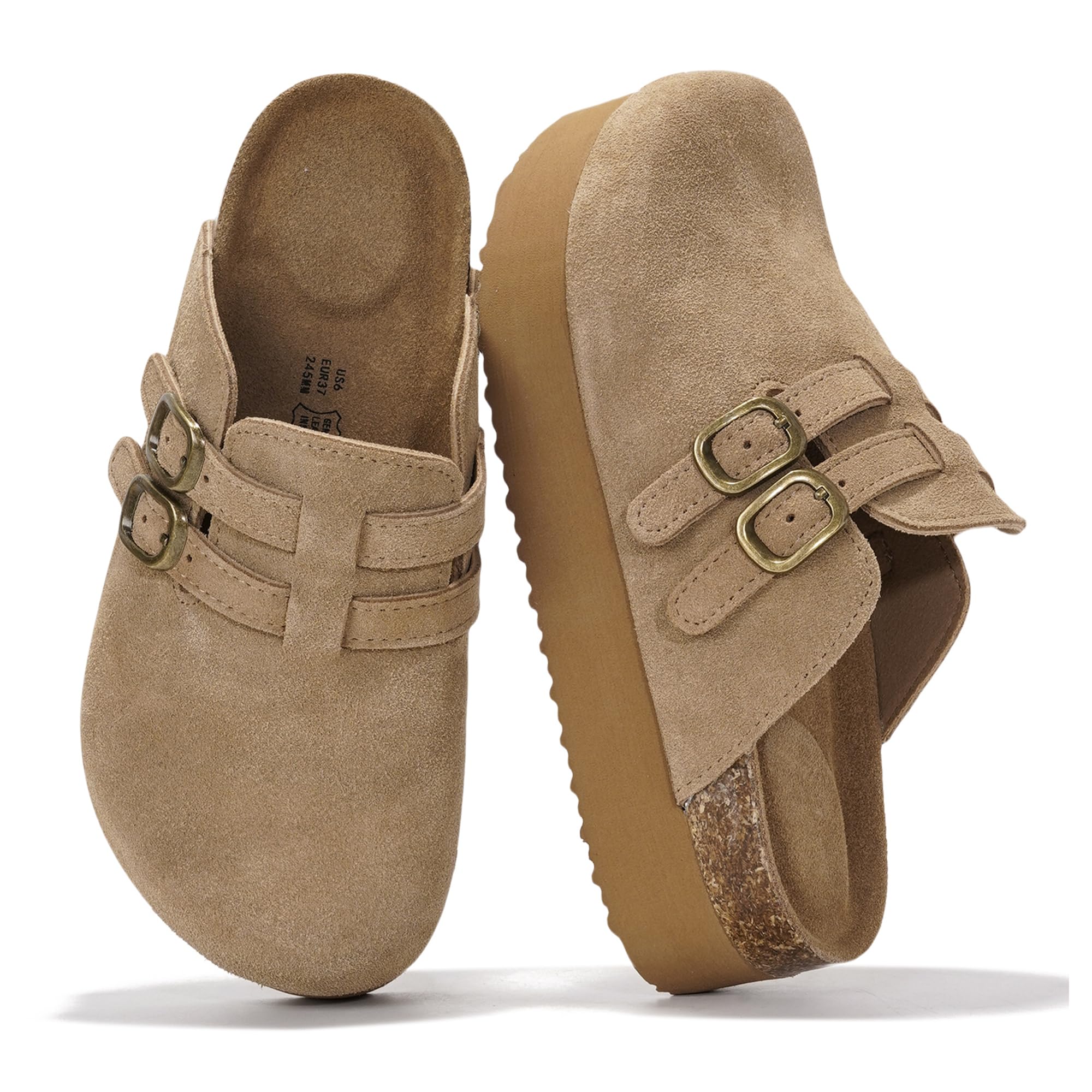 Women's Leather Clogs | Memory Foam Platform Slippers | Project Cloud