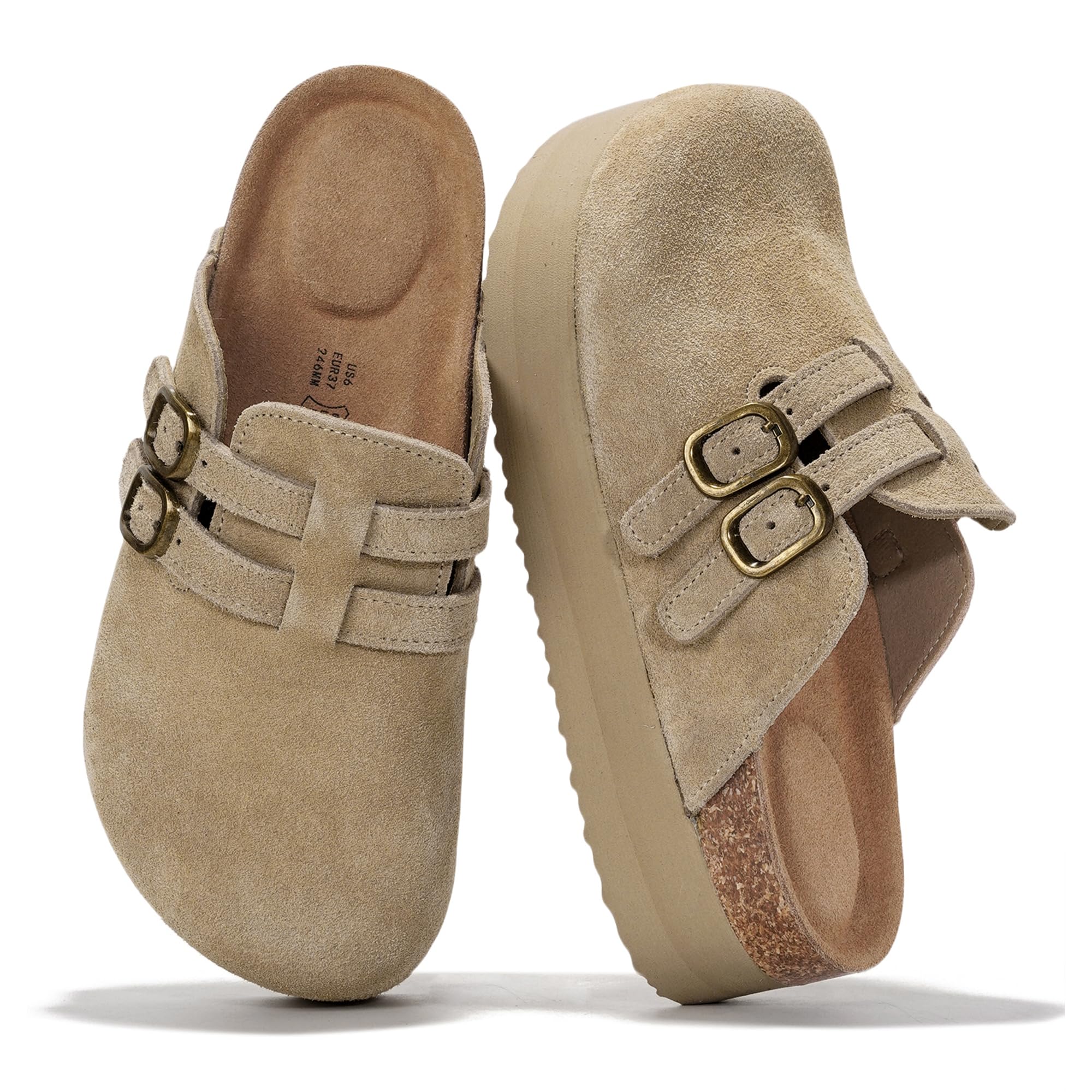SCULPTOR トップス ベージュ M Project Cloud Women's | Genuine Leather Clogs for Women | Memory