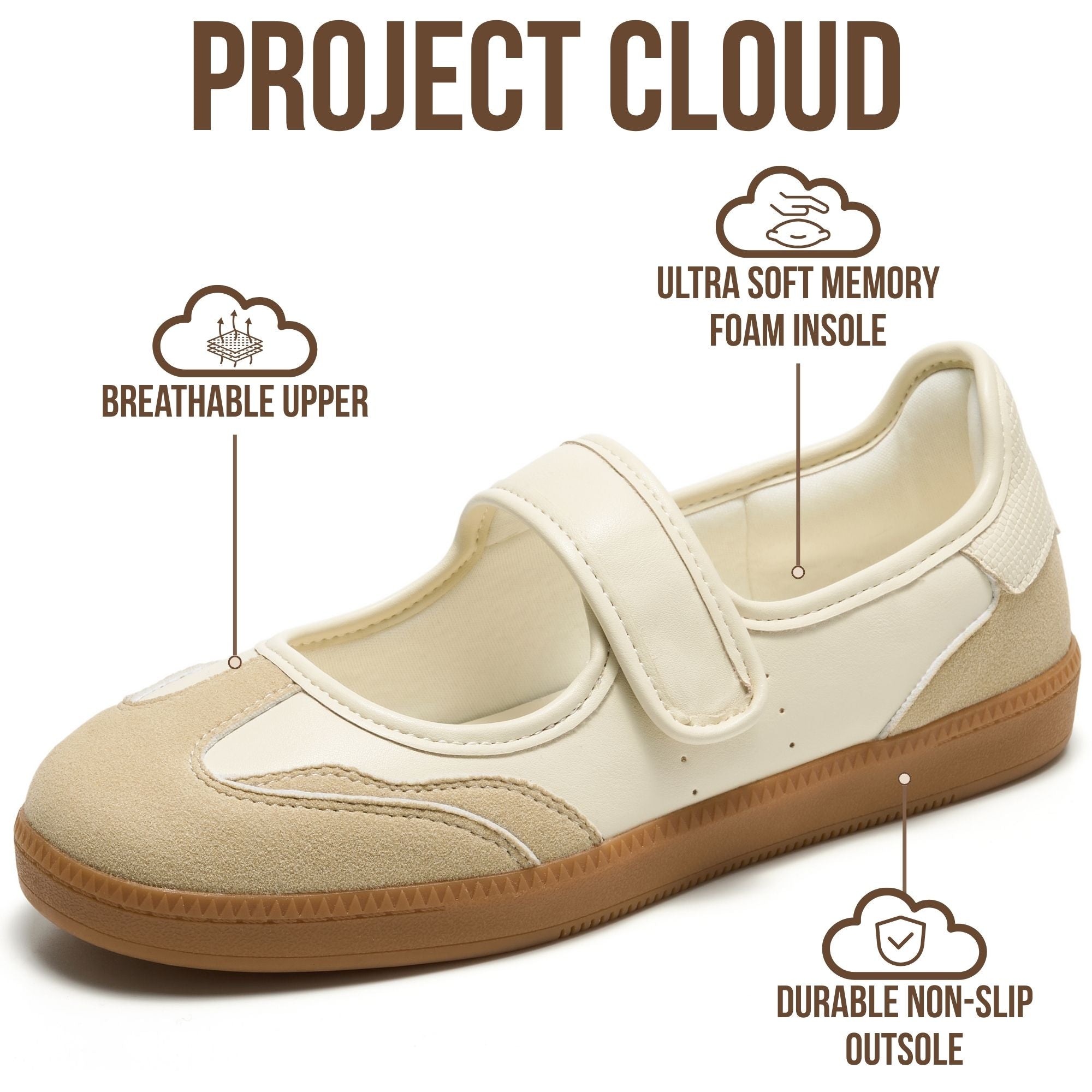 Project Cloud Women's | Fashionable Shoes for Women | Memory Foam | Lightweight | Non-Slip - Summer