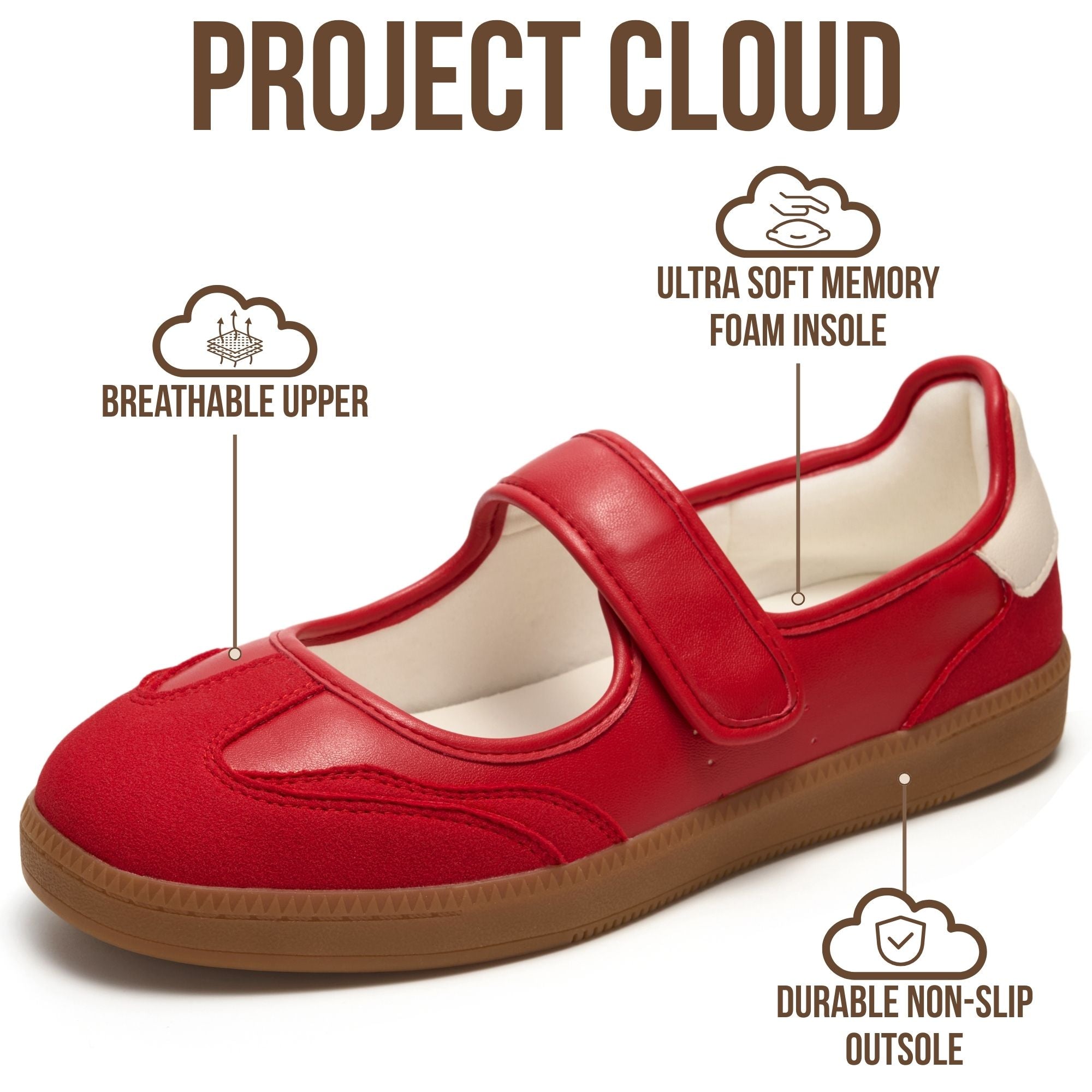 Project Cloud Women's | Fashionable Shoes for Women | Memory Foam | Lightweight | Non-Slip - Summer