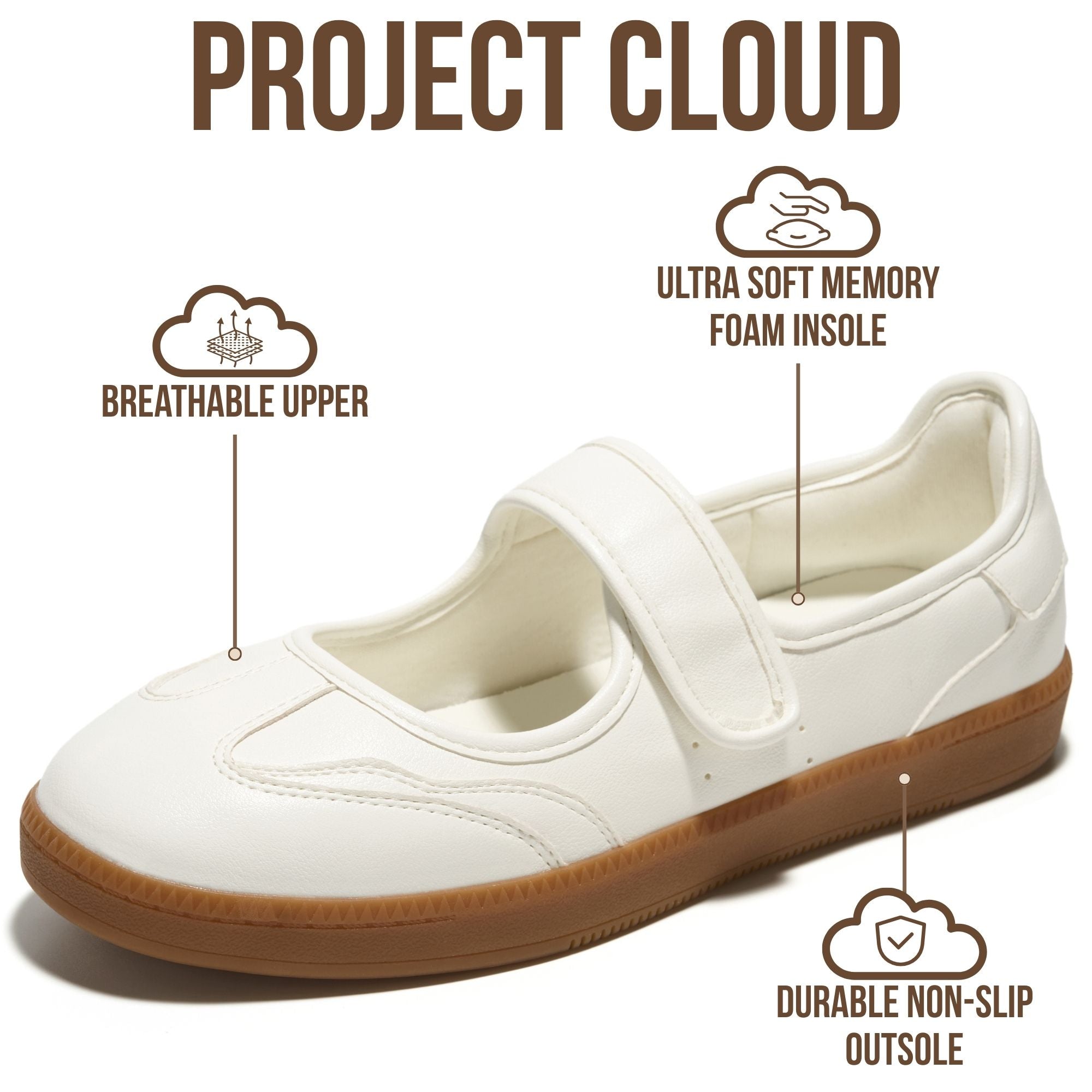 Project Cloud Women's | Fashionable Shoes for Women | Memory Foam | Lightweight | Non-Slip - Summer