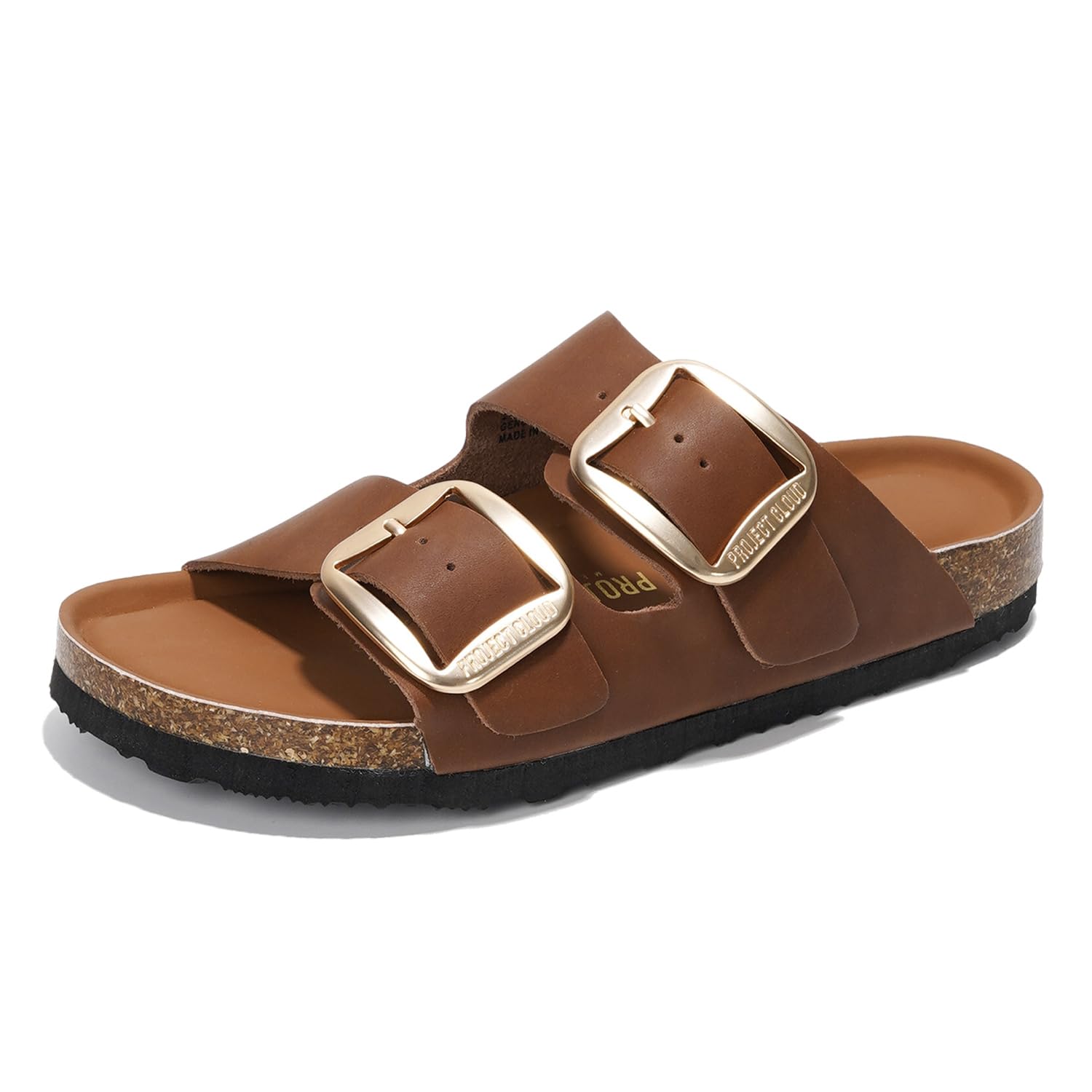 Project Cloud | "Santorini" Women Flat Sandals | 100% Genuine Leather | ProjectPlush | Lightweight | Non-Slip