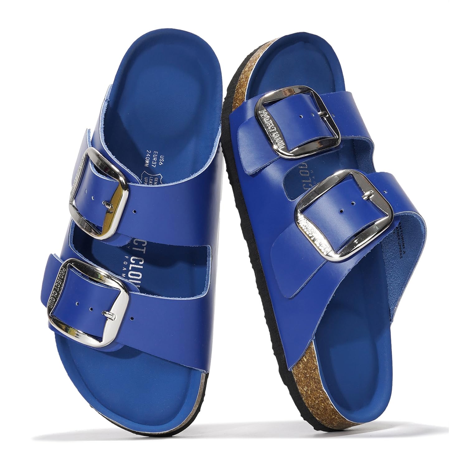 Project Cloud | "Santorini" Women Flat Sandals | 100% Genuine Leather | ProjectPlush | Lightweight | Non-Slip