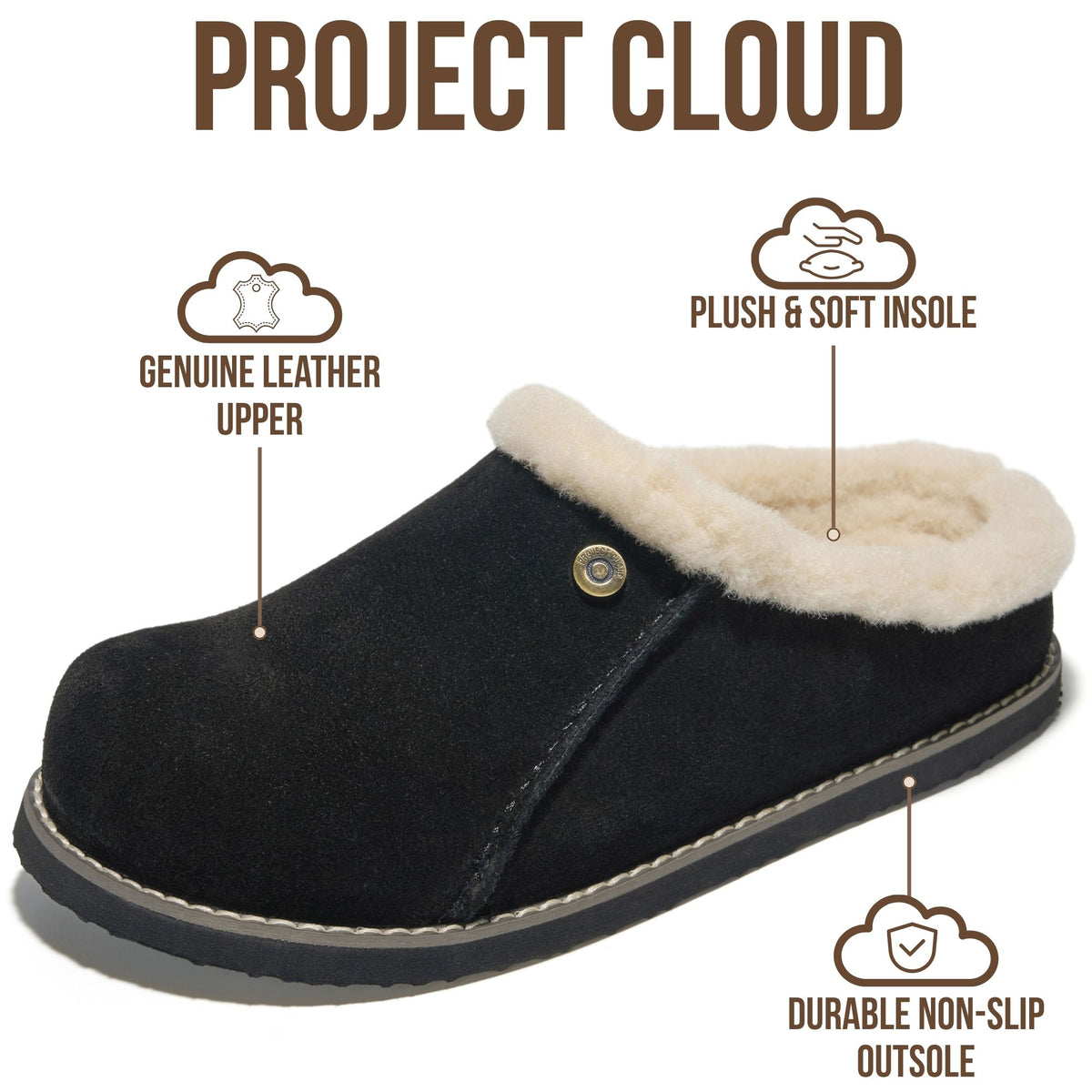 Project Cloud Women's | 100% Genuine Leather Clogs for Women | Memory Foam | Lightweight | Non-Slip - Tali