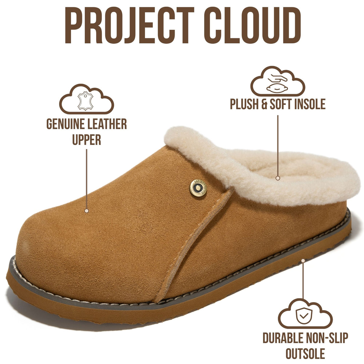 Project Cloud Women's | 100% Genuine Leather Clogs for Women | Memory Foam | Lightweight | Non-Slip - Tali
