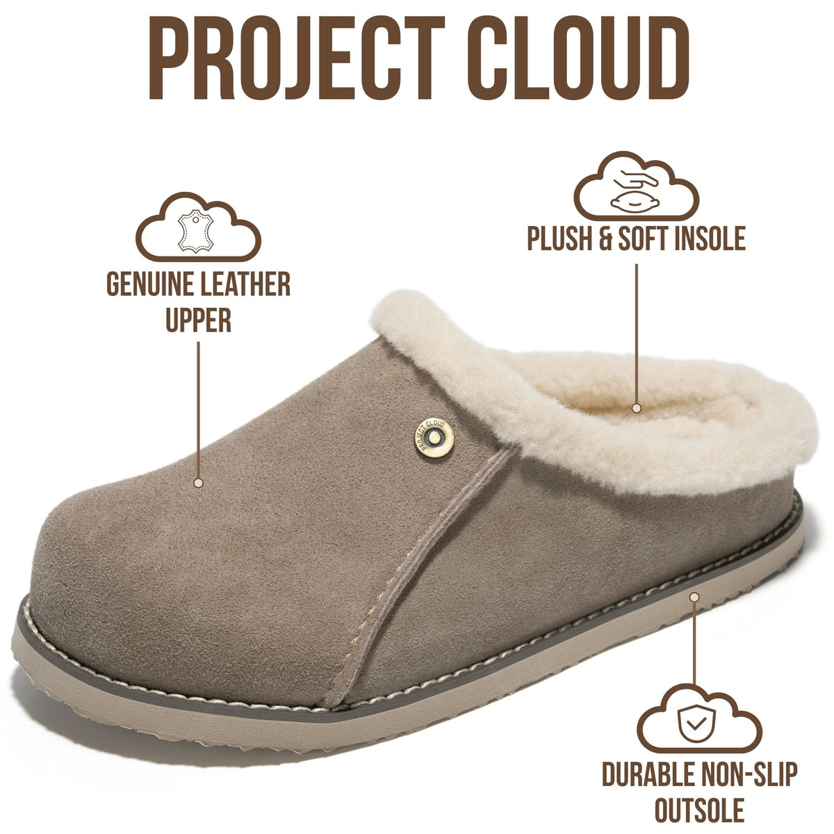 Project Cloud Women's | 100% Genuine Leather Clogs for Women | Memory Foam | Lightweight | Non-Slip - Tali