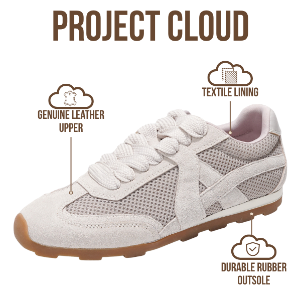 Project Cloud | "Tiger" Genuine Leather Sneakers - Memory Foam Technology | Lightweight | Anti-Slip