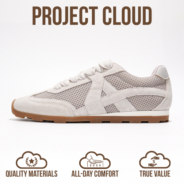 Project Cloud | "Tiger" Genuine Leather Sneakers - Memory Foam Technology | Lightweight | Anti-Slip