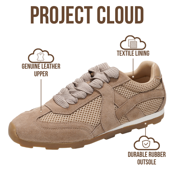 Project Cloud | "Tiger" Genuine Leather Sneakers - Memory Foam Technology | Lightweight | Anti-Slip