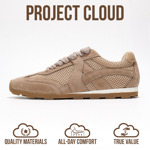 Project Cloud | "Tiger" Genuine Leather Sneakers - Memory Foam Technology | Lightweight | Anti-Slip