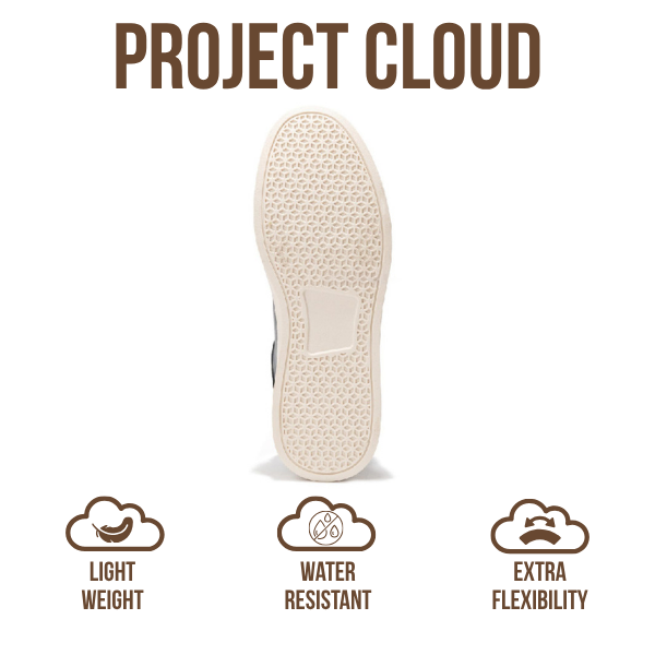 Project Cloud | "Tilton" Vegan Leather Mens Sneakers - Memory Foam Technology | Lightweight | Anti-Slip