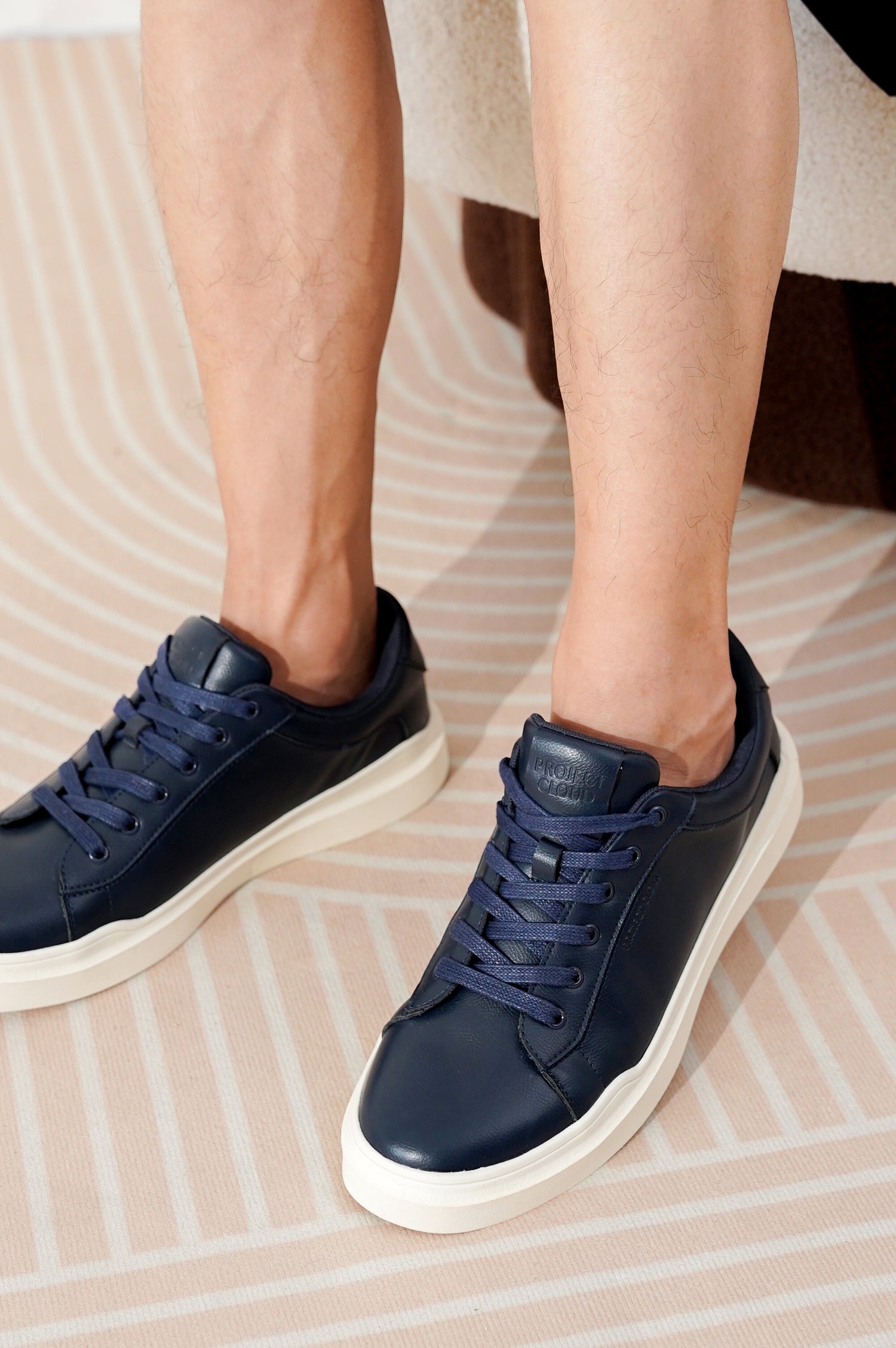 Project Cloud Tilton Navy Vegan Leather Sneakers for Men