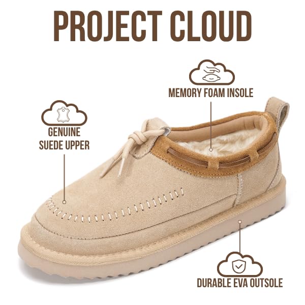 Project Cloud | "Timber" Genuine Leather Women's Slippers | Memory Foam | Lightweight | Non-Slip