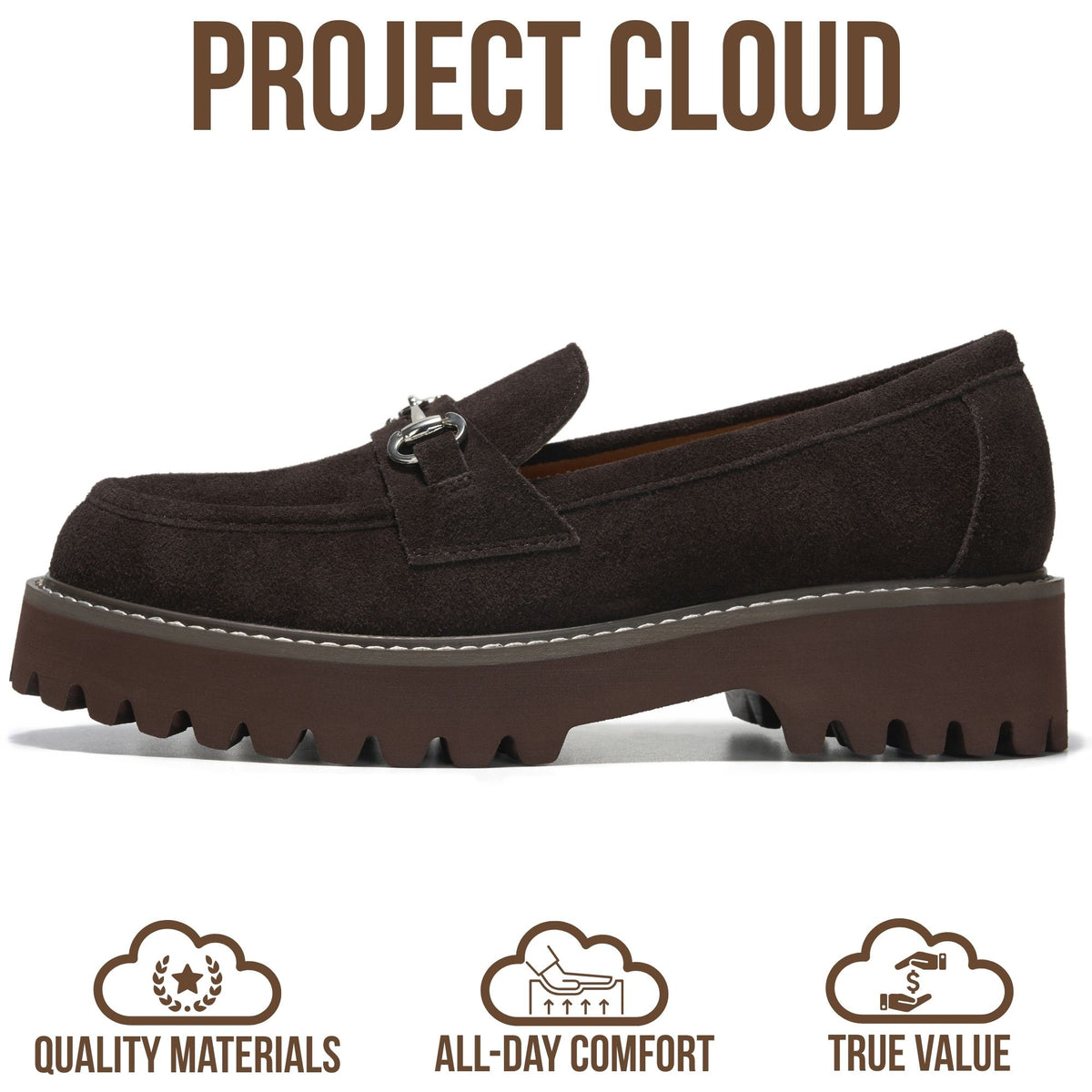 Project Cloud Women's | 100% Genuine Leather Loafers | Memory Foam Insole | Lightweight | Non-Slip - Tori