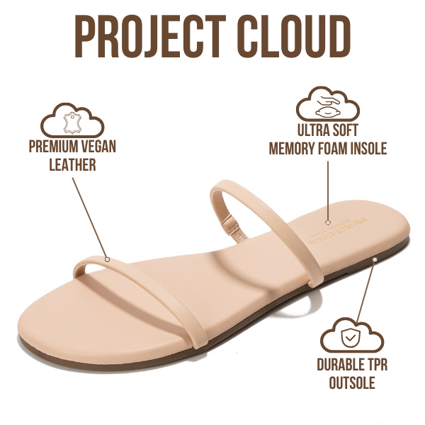 Project Cloud | "Transition" Flip Flops for Women | Vegan Leather | Memory Foam | Non-Slip