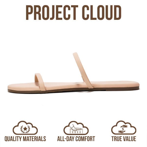 Project Cloud | "Transition" Flip Flops for Women | Vegan Leather | Memory Foam | Non-Slip
