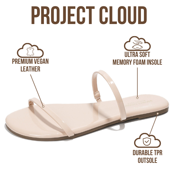 Project Cloud | "Transition" Flip Flops for Women | Vegan Leather | Memory Foam | Non-Slip