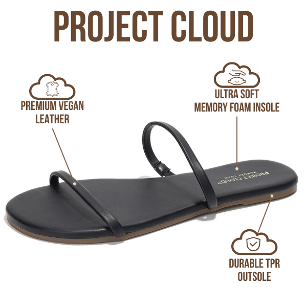 Project Cloud | "Transition" Flip Flops for Women | Vegan Leather | Memory Foam | Non-Slip