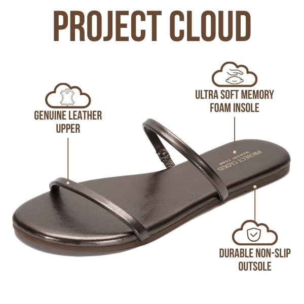 Project Cloud Women's | Flip Flops for Women | Vegan Leather | Memory Foam | Non-Slip - Transition