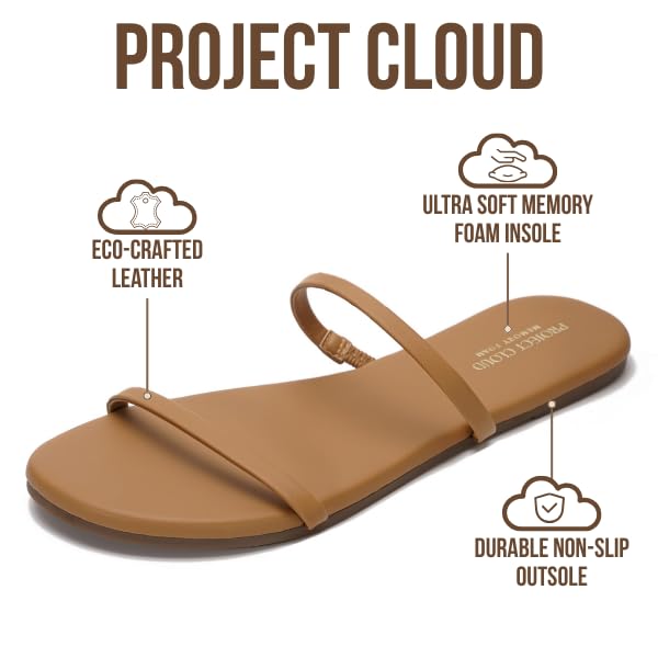 Project Cloud Women's | Flip Flops for Women | Vegan Leather | Memory Foam | Non-Slip - Transition