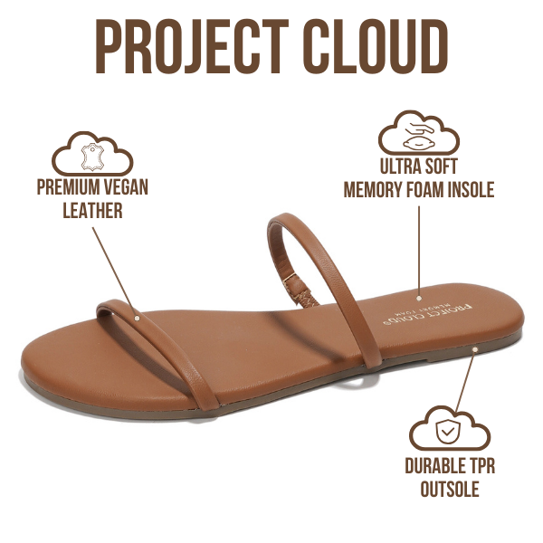 Project Cloud | "Transition" Flip Flops for Women | Vegan Leather | Memory Foam | Non-Slip
