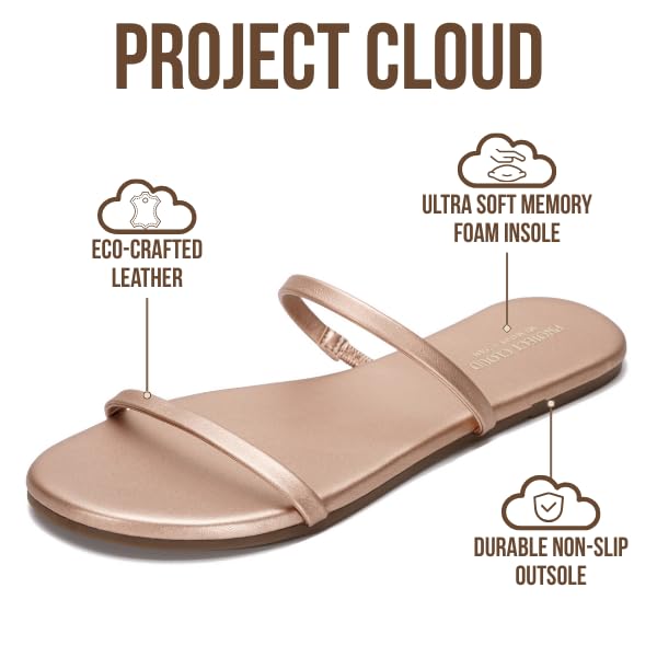 Project Cloud Women's | Flip Flops for Women | Vegan Leather | Memory Foam | Non-Slip - Transition