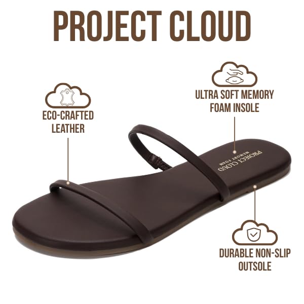 Project Cloud Women's | Flip Flops for Women | Vegan Leather | Memory Foam | Non-Slip - Transition