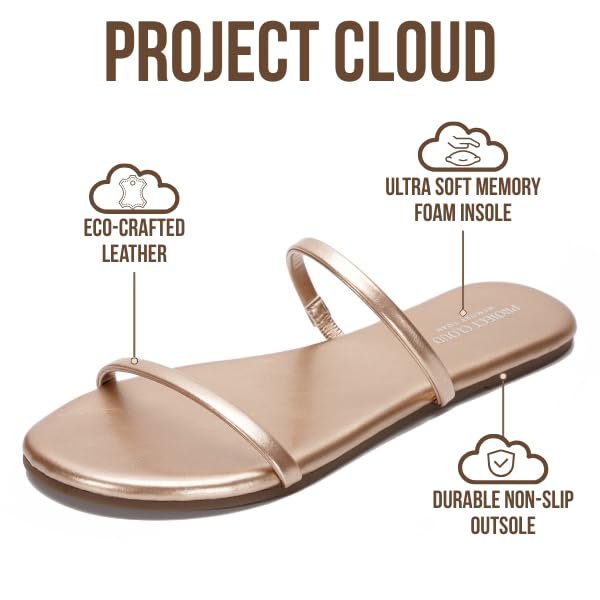 Project Cloud Women's | Flip Flops for Women | Vegan Leather | Memory Foam | Non-Slip - Transition