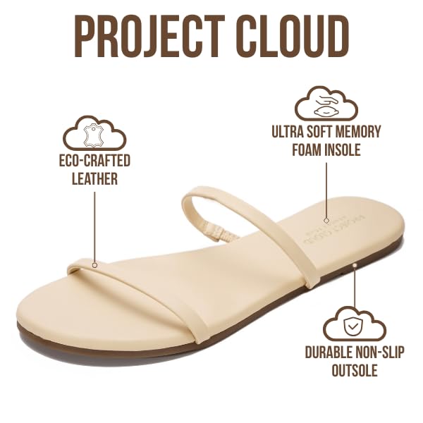 Project Cloud Women's | Flip Flops for Women | Eco-Leather | Memory Foam | Non-Slip - Transition - Project Cloud - Sandals -Shop Project Cloud premium footwear Now!