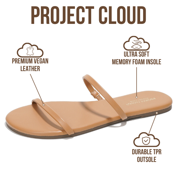 Project Cloud | "Transition" Flip Flops for Women | Vegan Leather | Memory Foam | Non-Slip