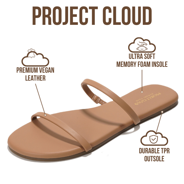 Project Cloud | "Transition" Flip Flops for Women | Vegan Leather | Memory Foam | Non-Slip