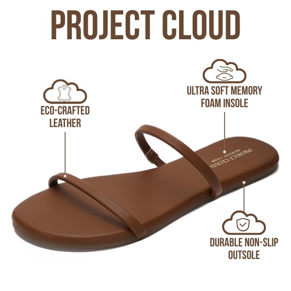 Project Cloud Women's | Flip Flops for Women | Vegan Leather | Memory Foam | Non-Slip - Transition