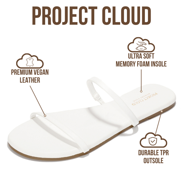 Project Cloud | "Transition" Flip Flops for Women | Vegan Leather | Memory Foam | Non-Slip