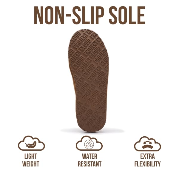 Project Cloud Men's |  Australian Shearling Lining Furry House Slippers | Memory Foam | Lightweight | Non-Slip - Unwind