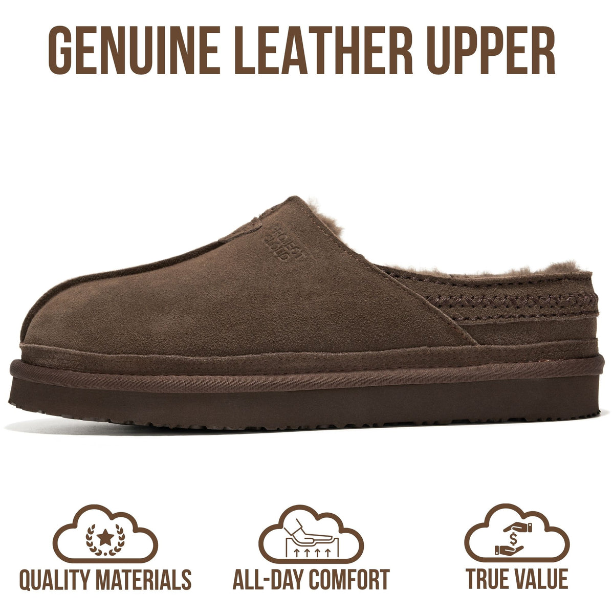 Project Cloud Men's |  Australian Shearling Lining Furry House Slippers | Memory Foam | Lightweight | Non-Slip - Unwind - Project Cloud - Loafers -Shop Project Cloud premium footwear Now!