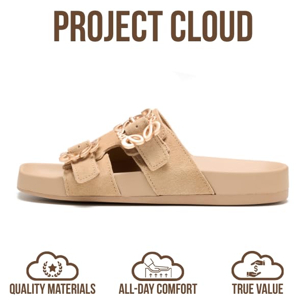 Project Cloud Women's | 100% Genuine Leather Sandals for Women | Plush & Soft Insole | Lightweight | Non-Slip - Velora - Project Cloud - Sandals -Shop Project Cloud premium footwear Now!