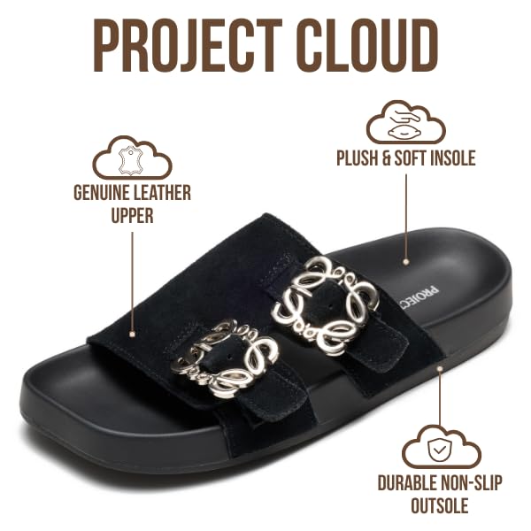 Project Cloud Women's | 100% Genuine Leather Sandals for Women | Plush & Soft Insole | Lightweight | Non-Slip - Velora - Project Cloud - Sandals -Shop Project Cloud premium footwear Now!
