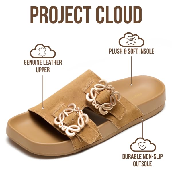 Project Cloud Women's | 100% Genuine Leather Sandals for Women | Plush & Soft Insole | Lightweight | Non-Slip - Velora - Project Cloud - Sandals -Shop Project Cloud premium footwear Now!