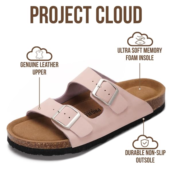 Sandalias Venita de Project Cloud: cómodas y ajustables de cuero para mujer 